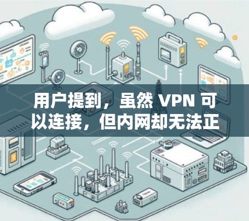 用户提到，虽然 VPN 可以连接，但内网却无法正常打开，这可能是因为 VPN 连接过程中的延迟、连接不稳定或其他网络问题。以下是一些可能的原因和解决方案