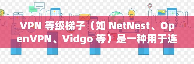VPN 等级梯子(如 NetNest、OpenVPN、Vidgo 等)是一种用于连接多台VPN服务器的工具,通常包括防火墙设备、防火墙插件、加密工具等。以下是关于 VPN 等级梯子的详细体验评估