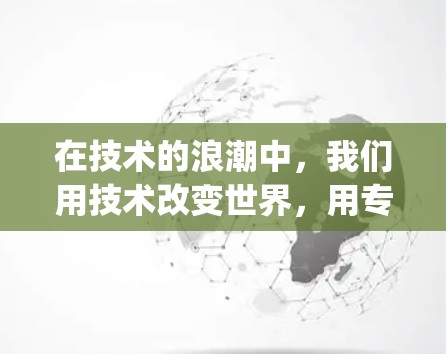 在技术的浪潮中，我们用技术改变世界，用专业服务助力远程访问，威胁 your 周围